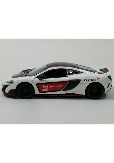 Mclaren 675lt Modifiyeli Çek Bırak Die - Cast Kapıları Açılabilen Metal Model Araba - Beyaz 11.5 Cm