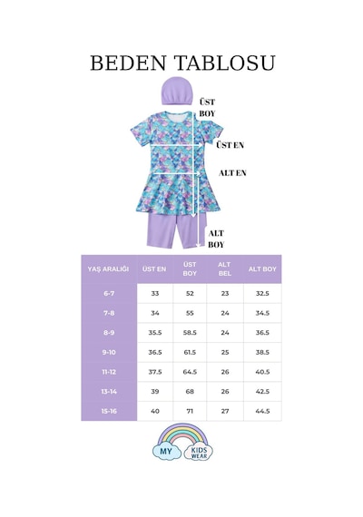 My Kids Wear Kız Çocuk Desenli Şortlu Bone Li Mayo Takımı 12574 Lila My Kids Wear Kız Çocuk Desenli Şortlu Bone Li Mayo Takımı 12574 Lila