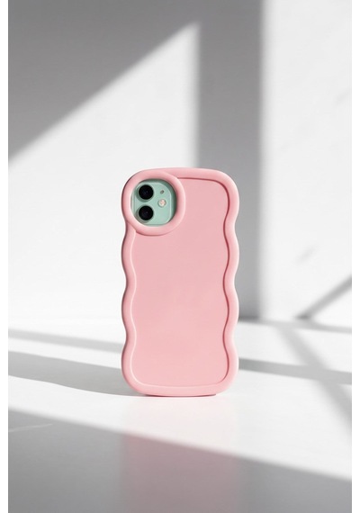 Apple iPhone 11 Pro Uyumlu Dalgalı Tasarım Kamera Korumalı Mat Silikon-54240 Pembe