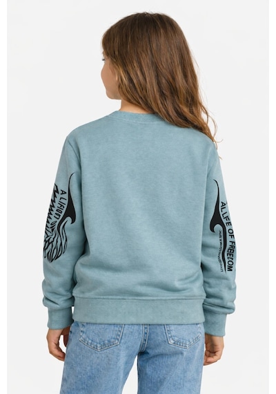 Kız Çocuk Kol Baskılı Sweatshirt Bgl-st05272 Açık Yeşil