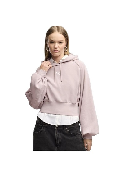 Puma Ess Cropped Hoodie Kadın Sweatshirt 636671-49 Pembe
