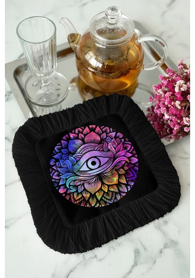 Spiritüel Lotus Göz Saçaklı Dekoratif Kumaş Peçete - Etnik Enerjik Siyah Bardak Altlığı Mendil Soft Ayışığı Şampanya Spiritüel Lotus Göz Saçaklı Dekoratif Kumaş Peçete - Etnik Enerjik Siyah Bardak Altlığı Mendil Soft Ayışığı Şampanya