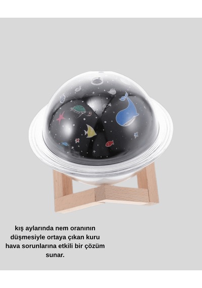 Usb Hava Nemlendirici, Aromaterapi Destekli Taşınabilir Mini Projeksiyonlu