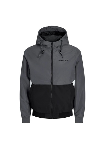 Jack & Jones Jjerush Hood Bomber Erkek Mont Gri