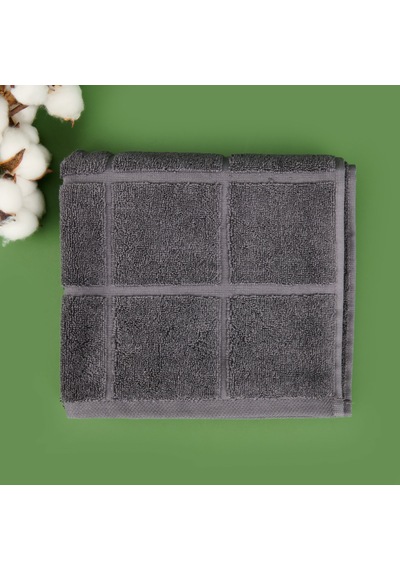 Soft Kareli Ayak Havlusu - Antrasit - 50x70 Cm Renkli
