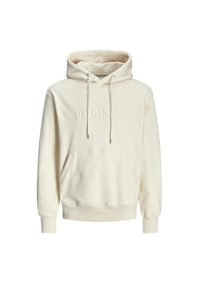 Jack & Jones Jack Jones Original Yazılı Erkek Kapüşonlu Sweatshirt 12270541 Krem