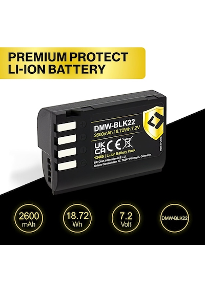 Panasonic Dmw-blk22 Blk22e Battery 2600mah İçin Yedek Batarya Belirtilmemibelirtilmemişş