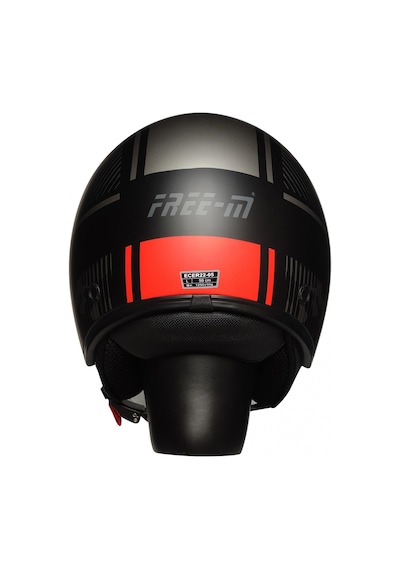 Fr-612 Unıver Yarım Kask Mat Siyah-gri-kırmızı Güneş Vizörlü