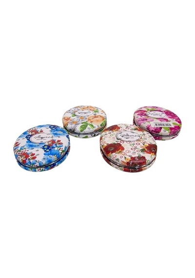 Cep Aynası Oval Tombul Taşlı Flowers
