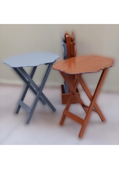 1448bng90089çanta Zigon St Sehpa Yonca Model Ahşap Mdf Ceviz-gri Renk Uyum Kutu Sevk El Yapım