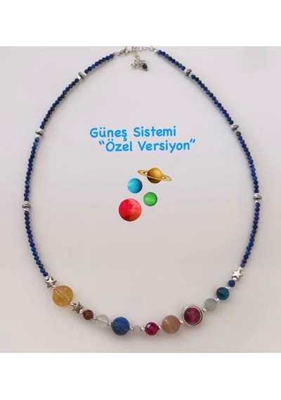 Vog Doğal Taş Güneş Sistemi Özel Versiyon 925 Ayar Gu Mu Ş Sevgiliye,anneye,arkadaşa Kolye