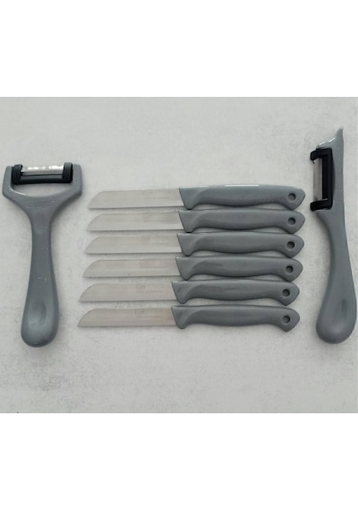 Solingen 6'lı Meyve-sebze-doğrama Bıçağı Ve 2'li Soyacak 8'li Set Gri Metal