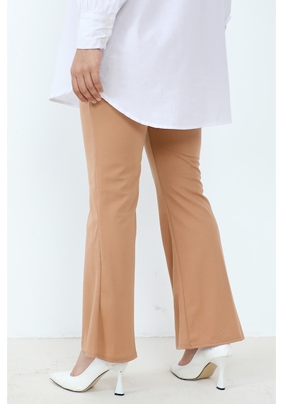 Bestenur Piyale Ispanyol Paça Pantolon 653 - Vizon