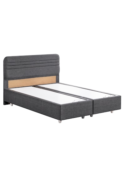 Mila İkili Set, Mila Çift Kişilik Baza Başlık Seti - Antrasit 180 x 200