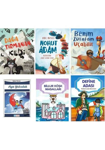 Dağa Tırmanan Kedi,nohut Adam,benim Zürafam Uçabilir 6 Kitap Set,ay'a Yolculuk,define Adası