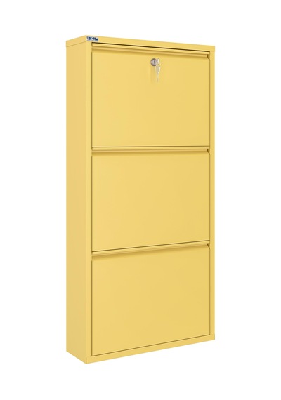 Ceha Kilitli 3'lü Metal Ayakkabılık - Açık Sarı/butter K.AYK-3/M1812/KL