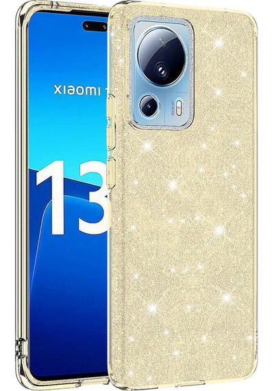 Xiaomi Mi 13 Lite Kılıf Zore Shining Silikon Gold