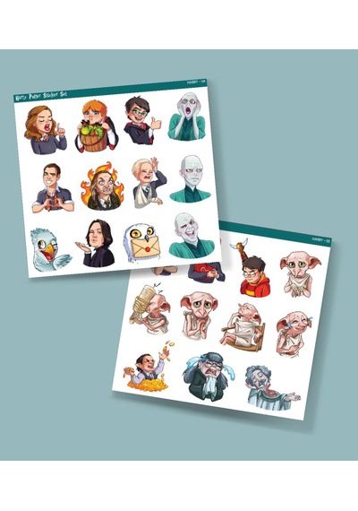 Emoji Seti 2 Li Parlak Sticker Set Harry Potter Karakterleri Emoji Süsleme Etiket Çıkartmaları Telefon Etiketi Mor