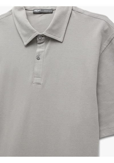 Koton Pamuklu Regular Fit Kısa Kollu Polo Yaka Tişört Gri 5sam10027mk Gri