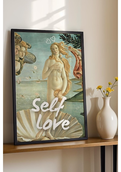 Saturn The Birth Of Venus Self Love Çerçeveli Tablo Modern Dokunuşlu Klasik Sanat Altered Art