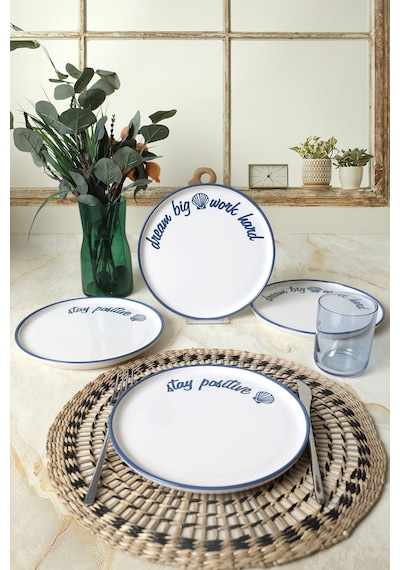 Keramika Ocean Muse Nordıc Pasta Tabağı 22 Cm 4 Adet 22951-52 Çok Renkli