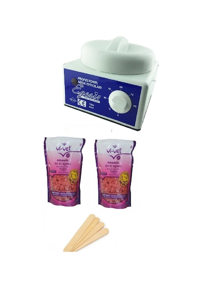 Sir Ağda Makinesi + 2 Adetpudralı Soyulabilen Boncuk Ağda + Spatula Seti