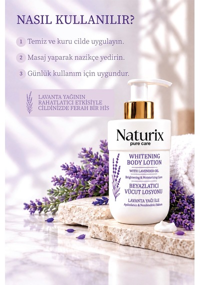 Naturix Beyazlatıcı Vücut Losyonu Lavanta Yağlı 250 Ml