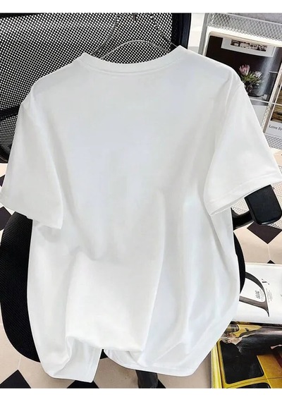 Unisex Happy Cherry Tasarım Basklı Tshirt Beyaz