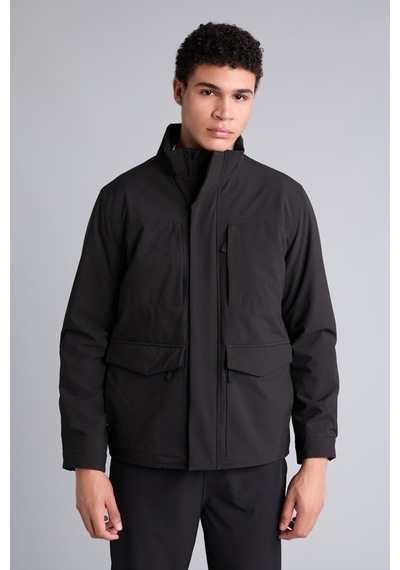 Defacto Regular Fit Rüzgar Geçirmez Su İtici Dik Yaka Çok Cepli Mont H1892ax26aubk81 Siyah-bk81