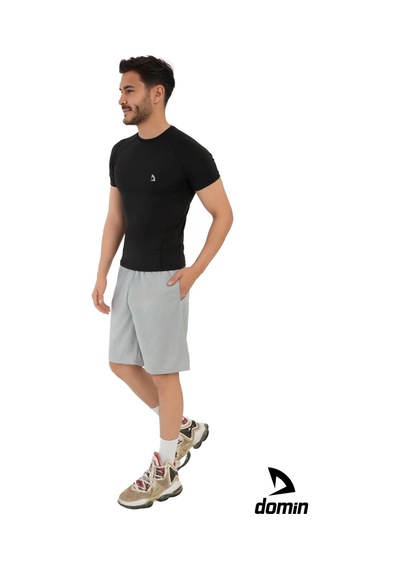 Hnc Sport Erkek Gri Kısa Antrenman Şortu Günlük Cepli Sporcu Şortu
