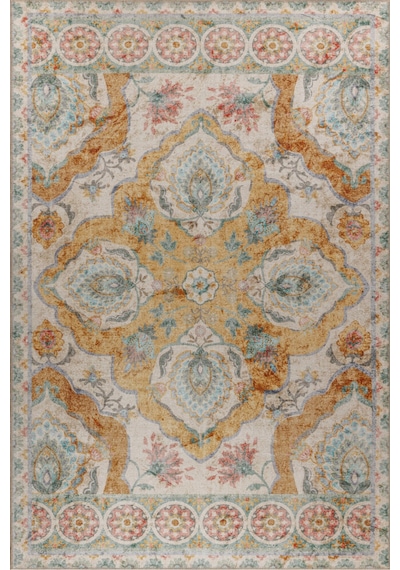 Foldy Vintage Desenli Dokuma Taban Dekoratif Renkli Halı Fl 15