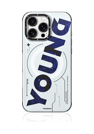 Apple Uyumlu iPhone 16 Pro Kılıf Magsafe Şarj Özellikli Airbagli Çift Katmanlı Youngkit Future Serisi Mavi
