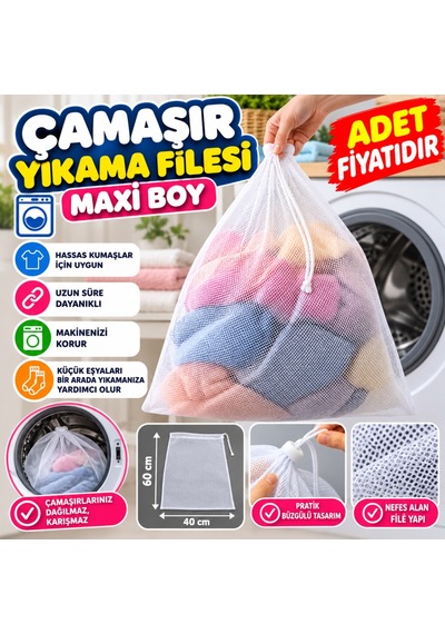 Çamaşır Yıkama Filesi Kirli Filesi Maxi 40x60 Cm Adet Fiyatıdır Diğer