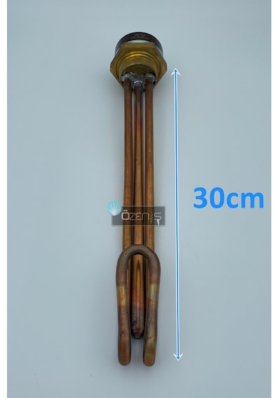 1-1/4'' Meşale Çay Kazanı Rezistansı  Kıvrık Bakır 2000W - Kalın Diş - Termostatsız - Kapak İstemiyorum