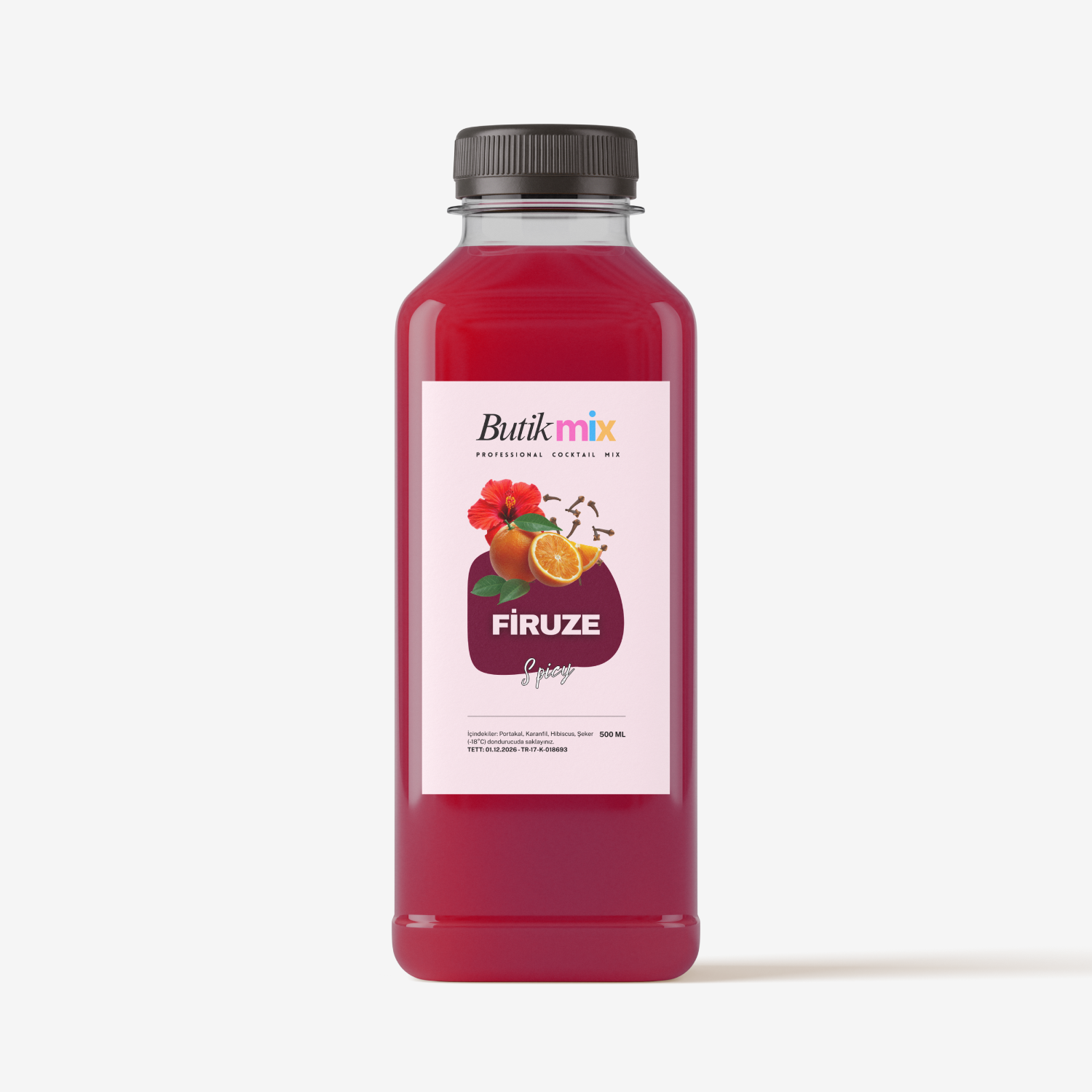 Firuze Hazır Kokteyl Karışımı 500ml - Portakal-hibiscus-karanfil