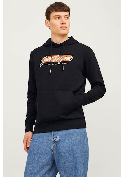 Jack & Jones Jjtıley Sweat Hood Ln Siyah Erkek Sweatshirt Siyah