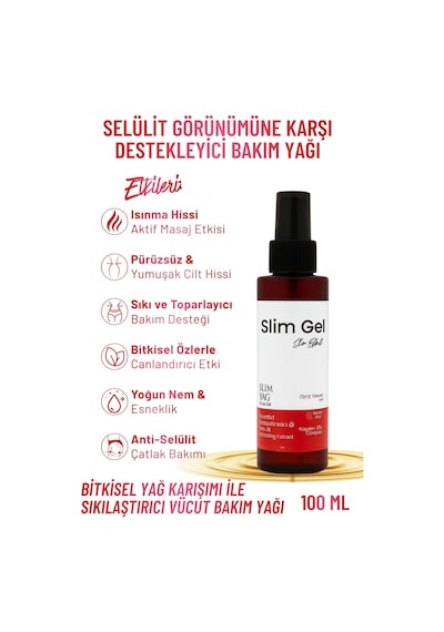Slim Oil Bitkisel Yağ Karışımı İle Sıkılaştırıcı, Nemlendirici Pürüzsüzleştirici Vücut Bakım Yağı