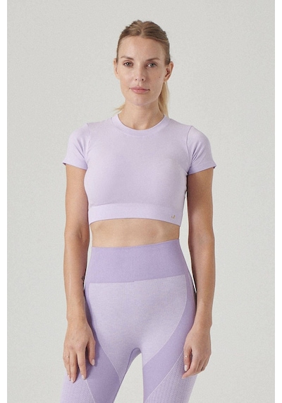 Jerf Captiva Yumuşak Dokulu & Esnek Crop Top Mor