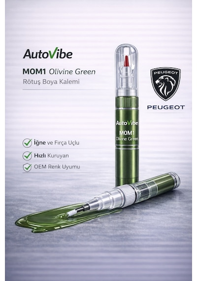 Peugeot Rötuş Boya Kalemi M0m1 Olivine Green Zeytin Yeşili 2si1arada Çizik Giderici