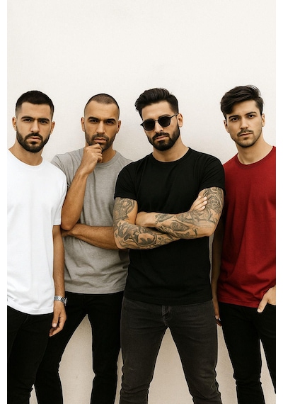 Rich Erkek 4'lü Paket Kırmızı-siyah-beyaz-antrasit %100 Pamuk Oversize Tişört Basic Kısa Kollu T-shirt Çok Renkli Rich Erkek 4'lü Paket Kırmızı-siyah-beyaz-antrasit %100 Pamuk Oversize Tişört Basic Kısa Kollu T-shirt Çok Renkli