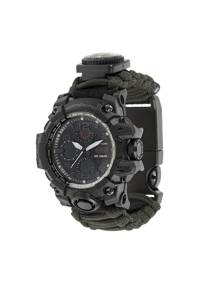 North Pacific Outdoor Dijital Kol Saati Siyah - Yeşil