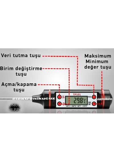Dijital Yemek Gıda Mutfak Termometre Sıcaklık Ölçer