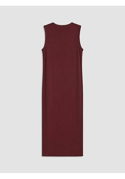 Lcw Vision Bordo Bisiklet Yaka Fitilli Bodycon Elbise