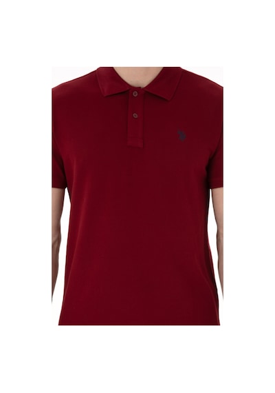 U.S. Polo Assn. Erkek Slim Fit Polo Yaka Bordo Basic Tişört 50297984-VR177