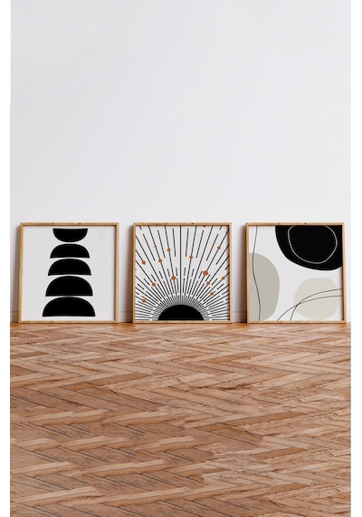 Ahşap Çerçeveli Mdf Kare Tablo Seti Salon Ve Oturma Odası Için Kr4014 32 X 32