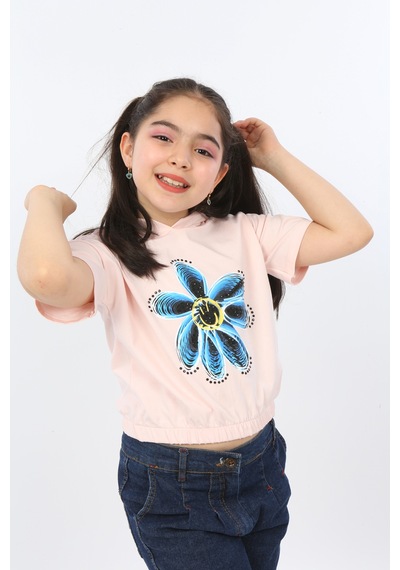 Toontoy Kids Toontoy Kız Çocuk Önü Çiçek Baskılı Tişört Pudra Toontoy Kids Toontoy Kız Çocuk Önü Çiçek Baskılı Tişört Pudra