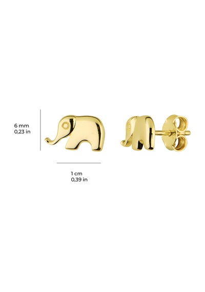 Goldkupe 14 Ayar Altın Şans Fil Küpe 1,23 Gr-1770