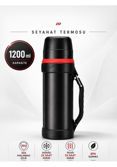 1.200ml Seyahat Termosu 304 Paslanmaz Çelik 24 Saat Sıcak Soğuk Koruma 18/8 Bpa İçermez 3 Katmanlı Vakum İzalasyon Çift Duvar Bakır Kaplama 2 Yıl Garantili-kamp-ofis-okul-seyahat-yolculuk-için İdeal Siyah 1.200ml Seyahat Termosu 304 Paslanmaz Çelik 24 Saat Sıcak Soğuk Koruma 18/8 Bpa İçermez 3 Katmanlı Vakum İzalasyon Çift Duvar Bakır Kaplama 2 Yıl Garantili-kamp-ofis-okul-seyahat-yolculuk-için İdeal Siyah