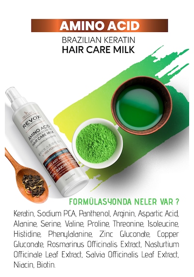 Amino Asit Brezilya Keratin Saç Bakım Sütü, Kolay Tarama, Dolgunluk, Yumuşaklık, Onarıcı Etki Dökülen