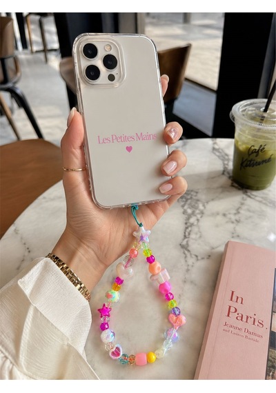 Name Pop F Telefon Askısı, Boncuklu Telefon Charmı Ve Çanta Aksesuarı